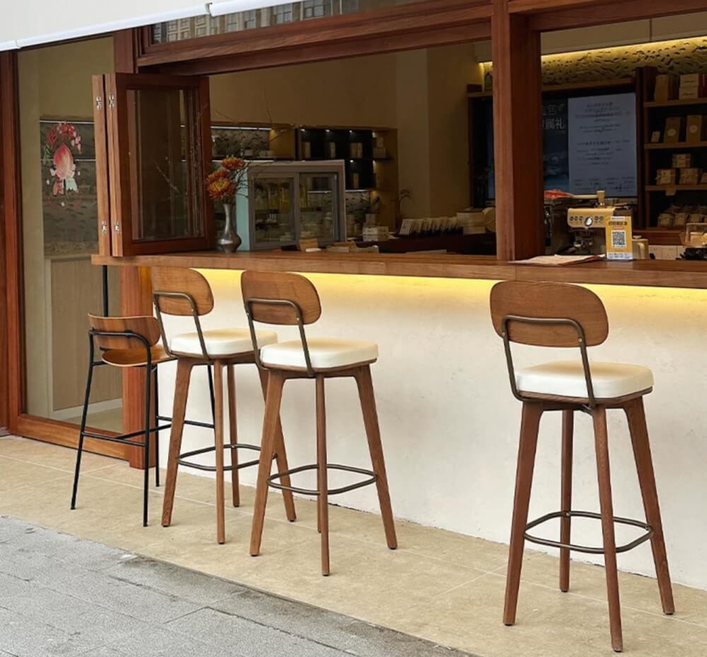 เก้าอี้บาร์ MY DOLLS HOUSE COCO 75 ซม. สีไม้เข้ม เบาะสีขาว_2